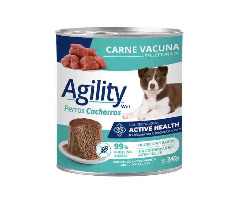 LATA AGILITY PERRO CACHORRO 340 GM CARNE